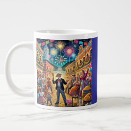 Caneca De Café Grande Celebração de Ano Novo El Año Viejo