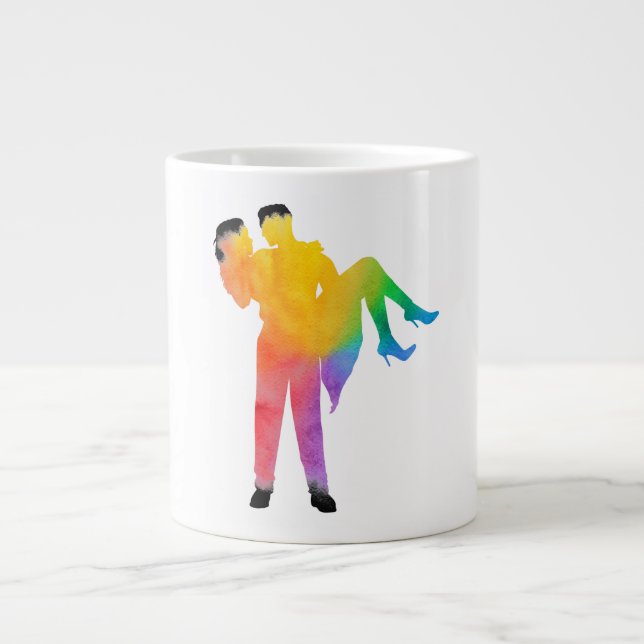 Caneca De Café Grande Celebrar Amor com Arte e Cor (Frente)