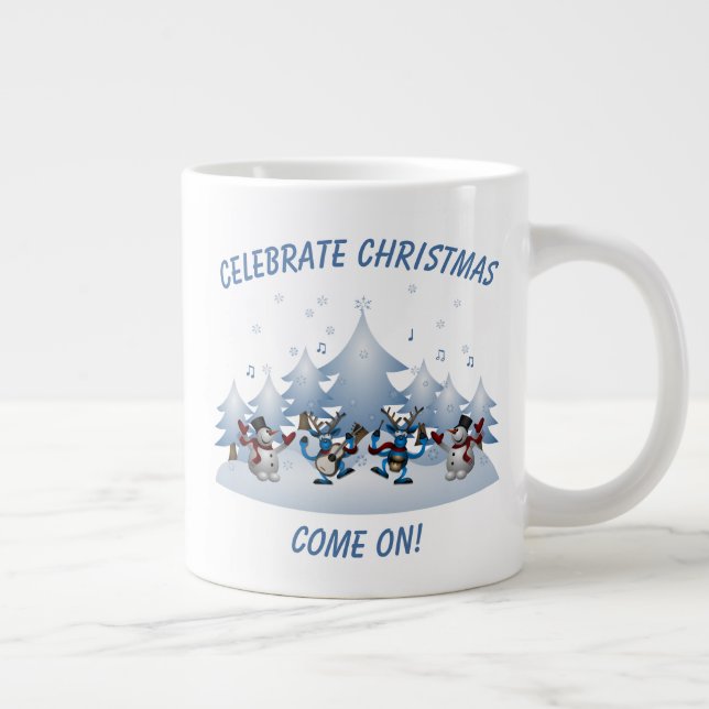 Caneca De Café Grande Celebre o Natal Vamos (Direita)