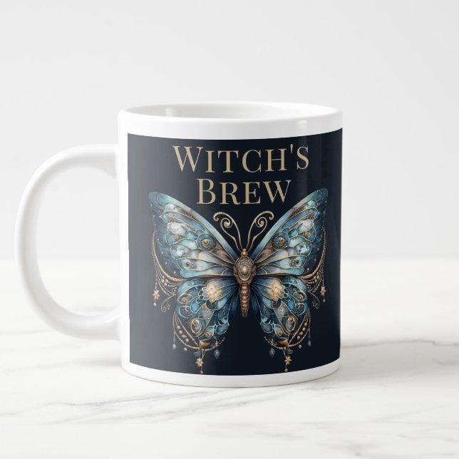 Caneca De Café Grande Celestial Moth Dark Aesthetic Mug (Esquerda)