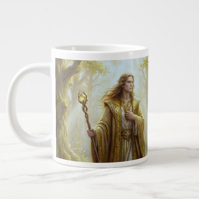 Caneca De Café Grande Celestial Sorcerer in Sunlit Grove (Esquerda)