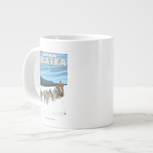 Caneca De Café Grande Cena de Dormir de Cão - Katmai, Alaska (Frente Esquerda)
