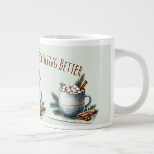 Caneca De Café Grande Cena de Marshmallow de Cacau de Inverno Aconchegan