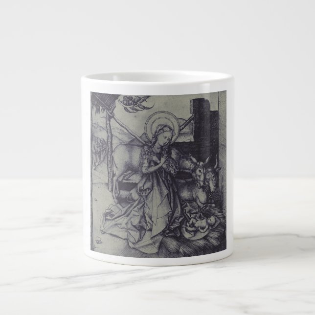 Caneca De Café Grande Cena de Natividade Antiga og Jesus Cristo (Frente)