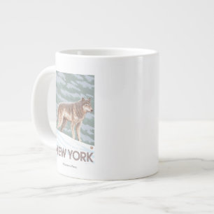 Caneca De Café Grande Cena de New York Wolf