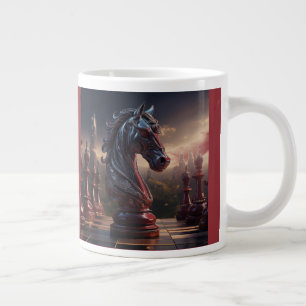 Caneca De Café Grande Cena de Xadrez Fantasia - Cavalo