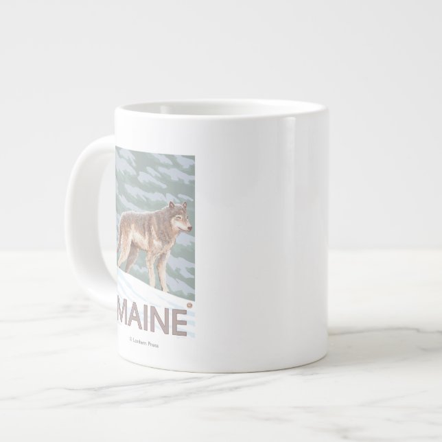 Caneca De Café Grande Cena do MaineWolf (Frente Esquerda)