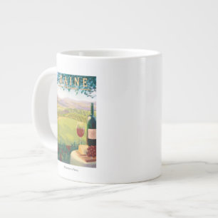 Caneca De Café Grande Cena do País do MaineWine