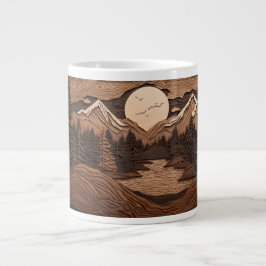 Caneca De Café Grande Cena Noturna da Floresta Woodland Mug | Árvore de