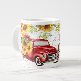 Caneca De Café Grande Cena Vibrante do País com Caminhão, Citação dos Gi