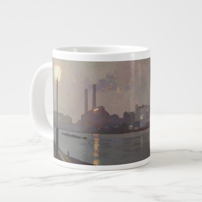 Caneca De Café Grande Central eléctrica de Chelsea em a noite (Frente Esquerda)