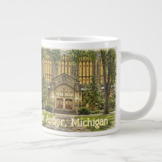 Caneca De Café Grande Centro de Ann Arbor, Michigan Estilo Desenhado à M