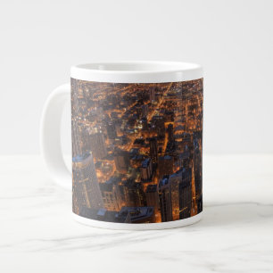 Caneca De Café Grande centro de Chicago ao pôr do sol