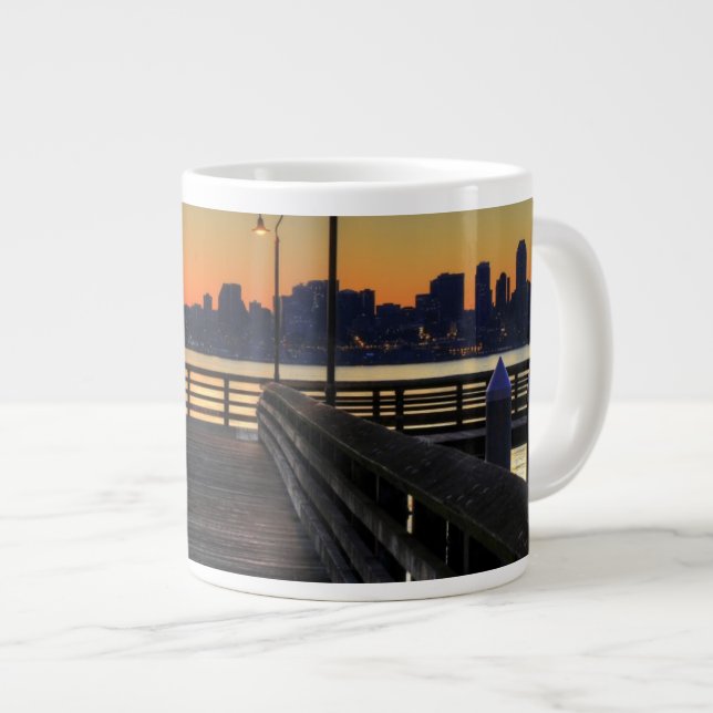 Caneca De Café Grande Centro de Washington Skyline (Frente Esquerda)