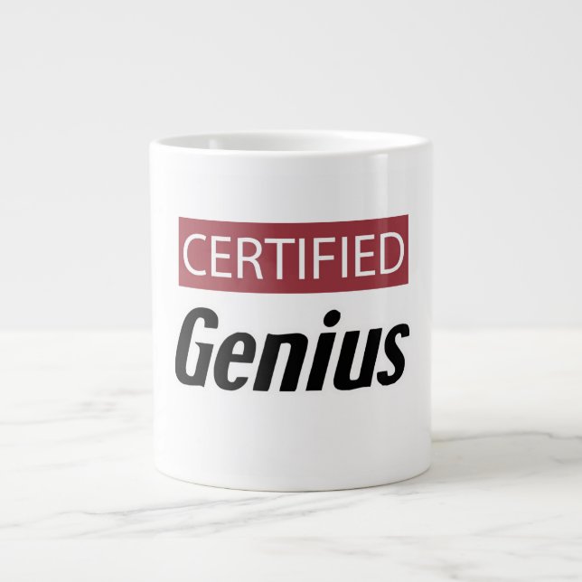 Caneca De Café Grande Certified Genius (Frente)