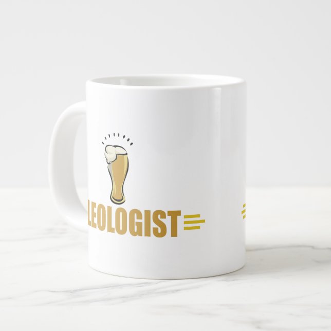 Caneca De Café Grande Cerveja Engraçada (Frente Esquerda)