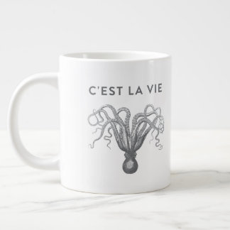Caneca De Café Grande C'EST LA VIE Octopus Coffee Mug