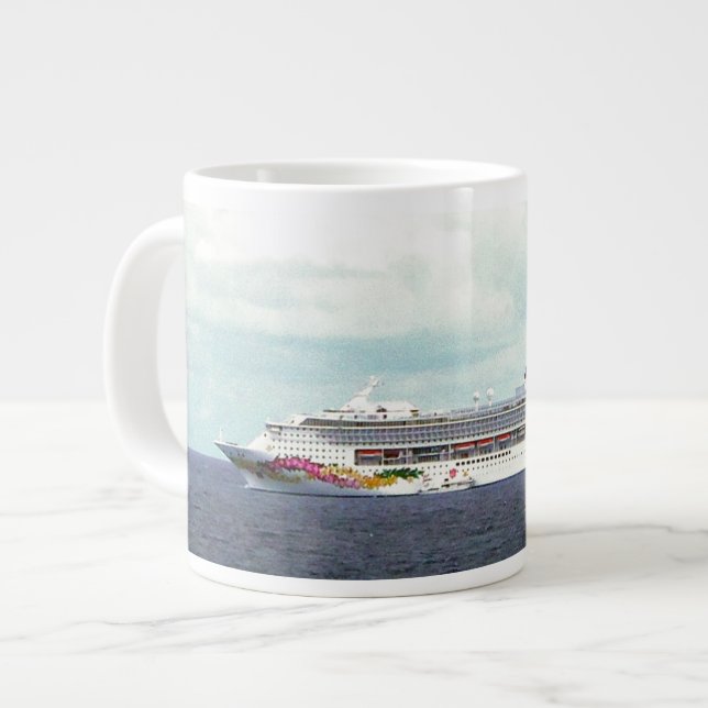 Caneca De Café Grande Céu no Mar (Frente Esquerda)