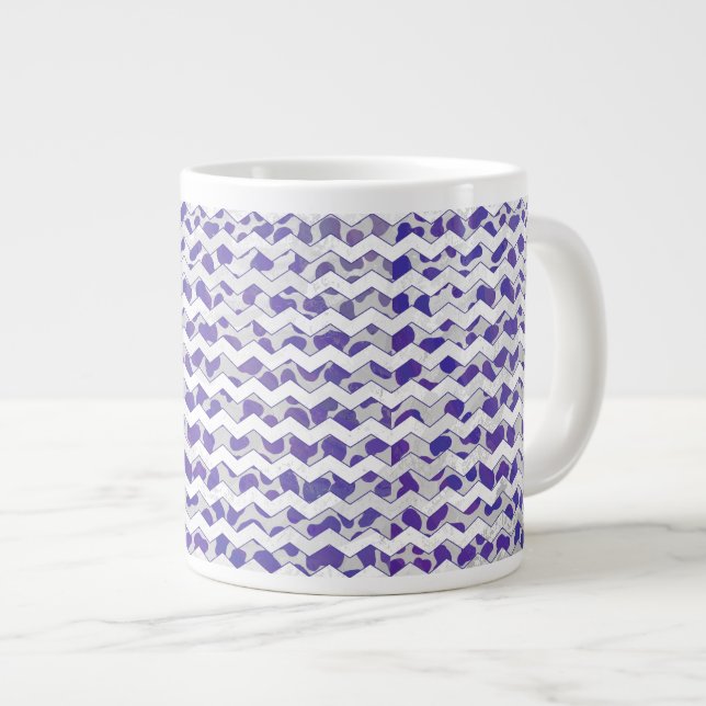 Caneca De Café Grande Cevron Dalmaciano Roxo e Branco (Frente Esquerda)
