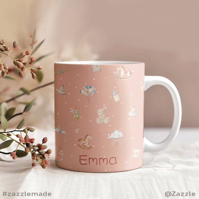 Caneca De Café Grande Chá de fraldas Boho Autumn Personalizado (Boho Autumn Baby Shower Personalized Giant Coffee Mug)
