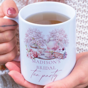 Caneca De Café Grande Chá de noiva de flor de cerejeira com foto persona