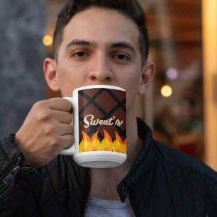 Caneca De Café Grande Chama De Grill De Bife Beijado