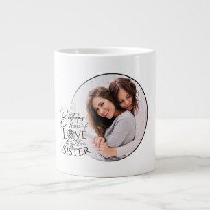 Caneca De Café Grande Chamada de Fotografia de Aniversário Minimalista I