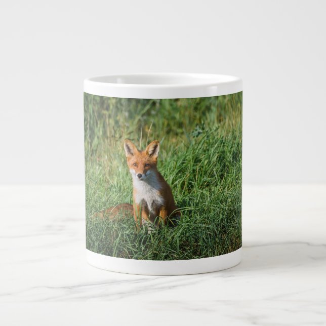 Caneca De Café Grande Chapéu de raposa vermelha (Frente)