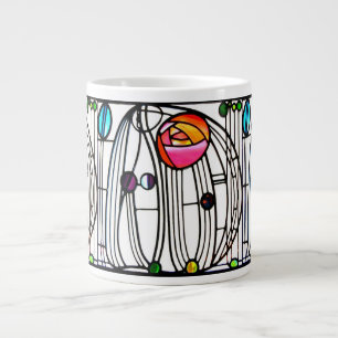 Caneca De Café Grande Charles Rennie Mackintosh flores Window