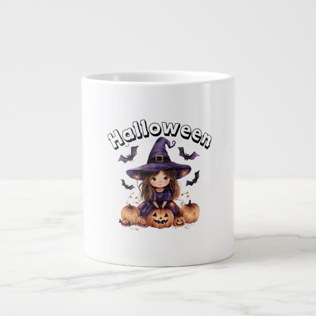 Caneca De Café Grande Charming Halloween Bruxch Specialty Mug (Frente)