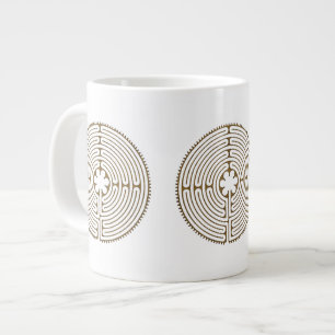 Caneca De Café Grande Chartres Labyrinth - Símbolo Espiritual Antiquado 
