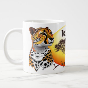 Caneca De Café Grande Cheetah African Feline Wild Animal