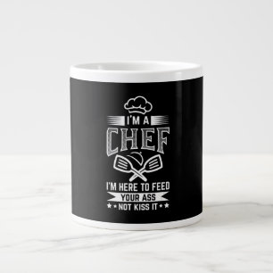 Caneca De Café Grande Chef Aqui Alimenta Não Beija Cozinhar Sobre Presen