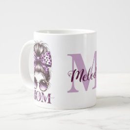 Caneca De Café Grande Chefe da Esposa da Mãe do Roxo Messy