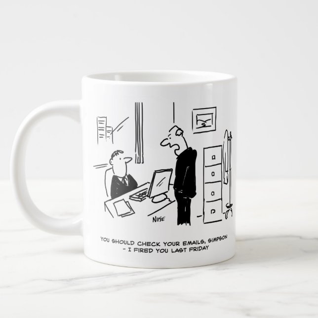 Caneca De Café Grande Chefe Desliga um Funcionário de Escritório por Ema (Esquerda)