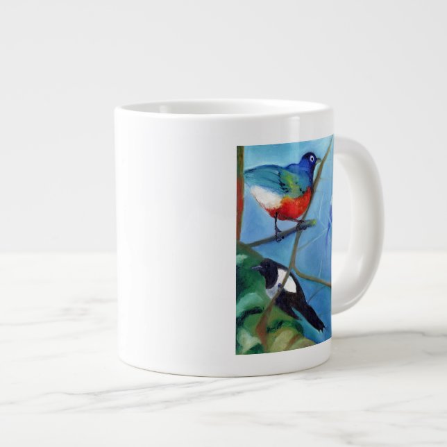 Caneca De Café Grande Cheio da árvore dos pássaros 2012 (Frente Esquerda)