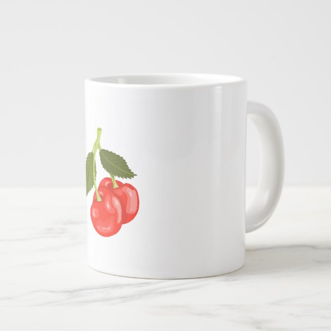 Caneca De Café Grande Cherries (Frente Esquerda)