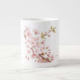 Caneca De Café Grande Cherry Blossom Floral Speciality Mug 
