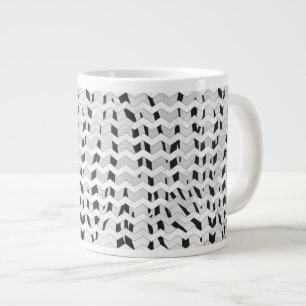 Caneca De Café Grande Cheveron Tiger Black and White Impressão