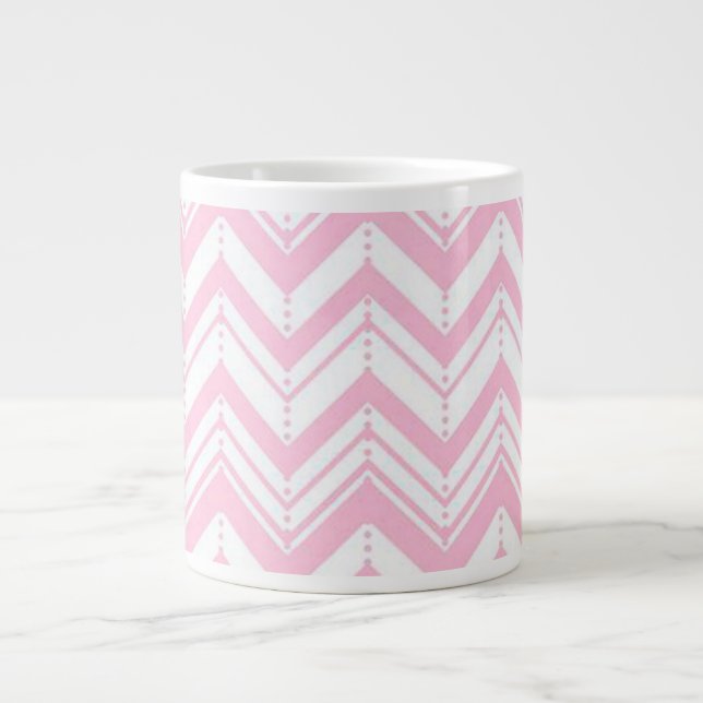 Caneca De Café Grande Chevron Rosa (Frente)