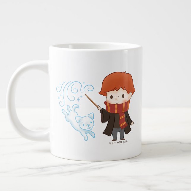 Caneca De Café Grande Chibi Ron Weasley Patronus (Esquerda)