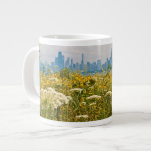 Caneca De Café Grande Chicago como visto pelo pássaro de Montrose Harbo