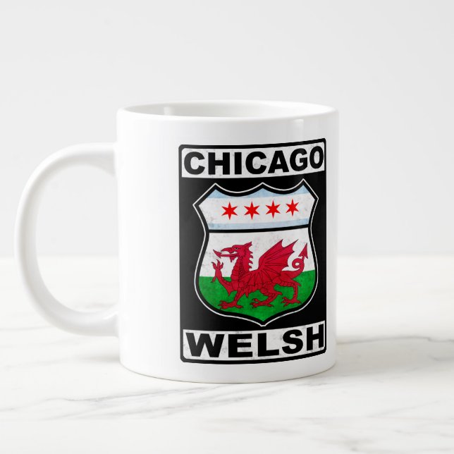 Caneca De Café Grande Chicago Welsh American (Esquerda)