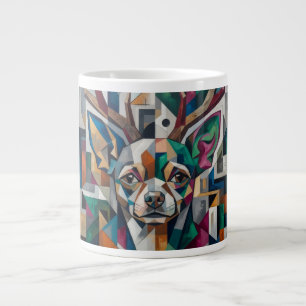 Caneca De Café Grande Chihuahua Abstrato