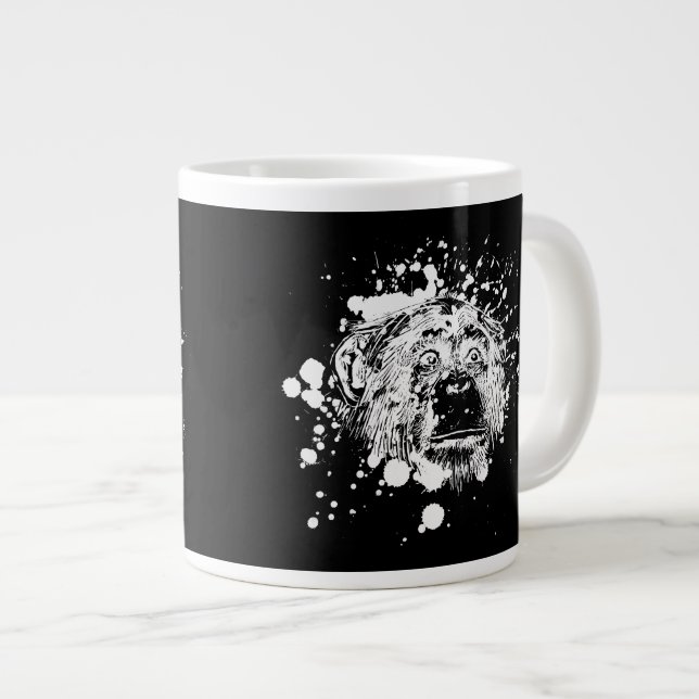 Caneca De Café Grande Chimpanzé em branco (Frente Esquerda)