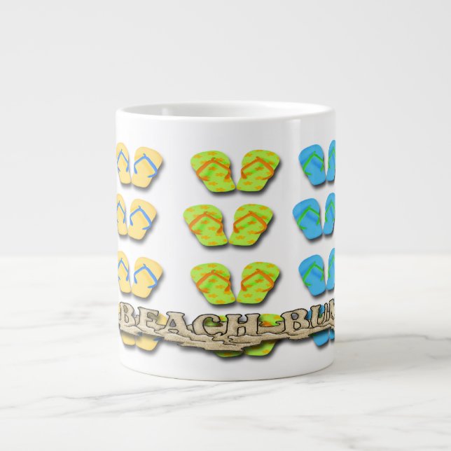 Caneca De Café Grande Chinelos de praia Mugs especiais (Frente)