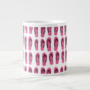 Caneca De Café Grande Chinelos Rosa de Dedo
