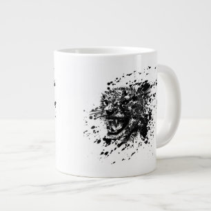 Caneca De Café Grande Chita Zangada em Preto Pega o Fundo