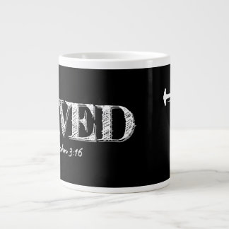 Caneca De Café Grande Christian SAVED com 3 cruzes de unhas