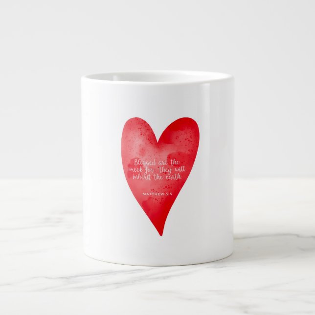 Caneca De Café Grande Christmas Bible Mug Matthew 5:5 (Frente)